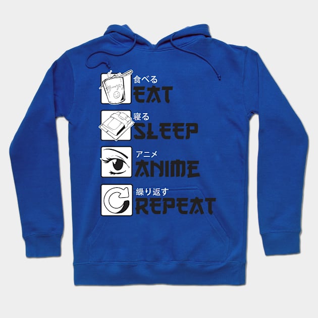 Eat Sleep Anime Repeat Hoodie by Noveldesigns